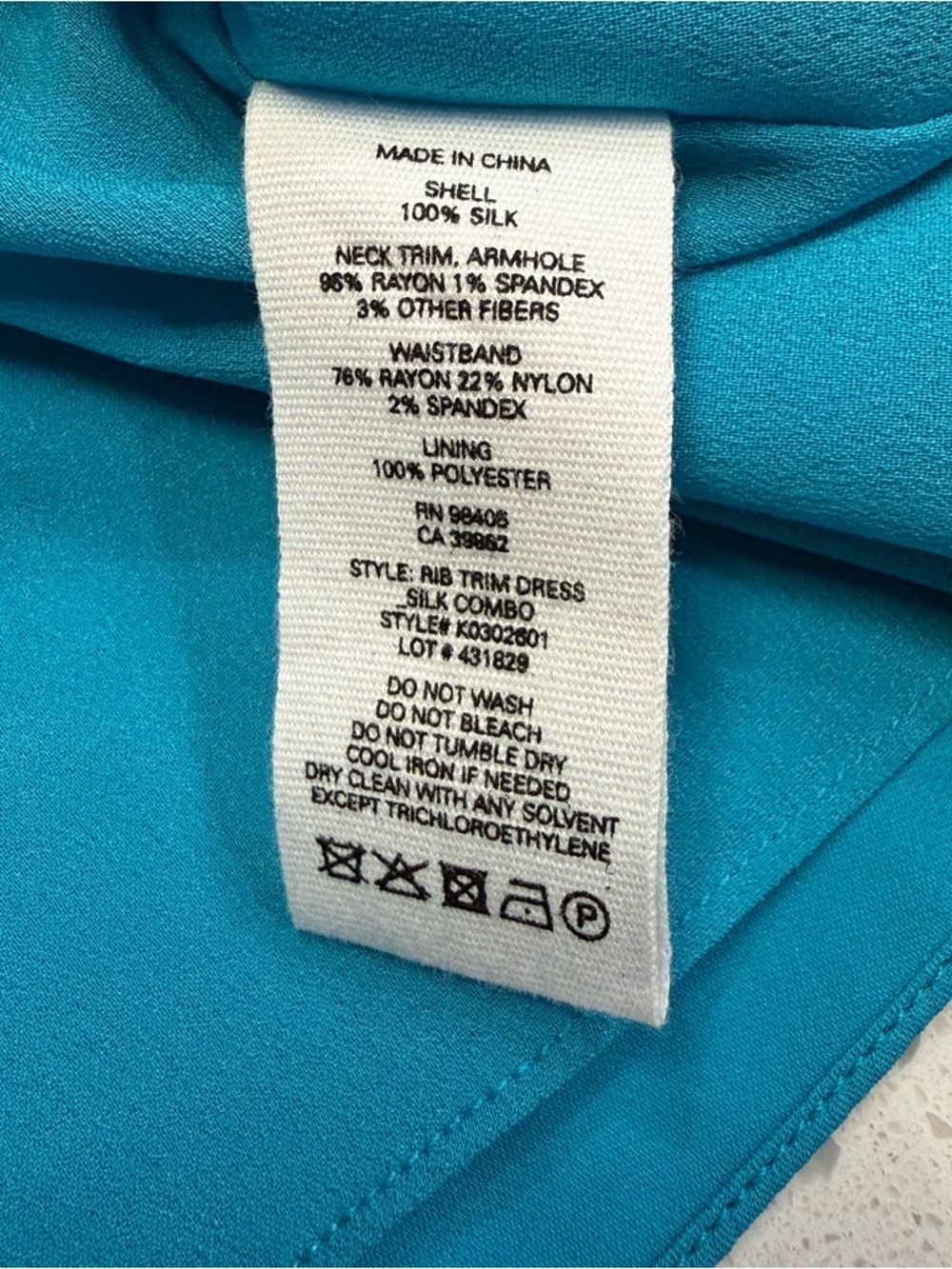 Theory 100% Silk Dress Teal Aqua Blouson Elastic Waist Sleeveless Medium - Picture 8 of 11
